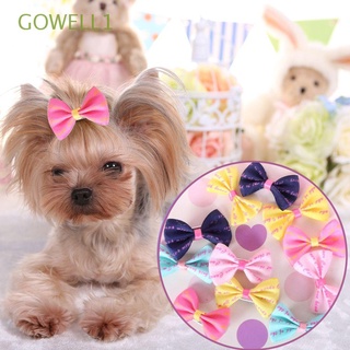 gowell1 lindo broche de pelo para mascotas encantador arco nudo horquilla 5pcs para cachorro teddy colorido mascota aseo perro accesorios hechos a mano tocado