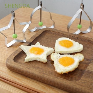 Shengda - molde para freír huevo, tortilla, huevo, panqueques, accesorios de cocina, acero inoxidable, huevo frito, amor, flor, forma de estrella, huevo