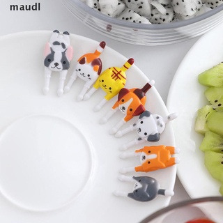 maudl 7 unids/set lindo mini animal de dibujos animados de alimentos picks niños snack comida frutas tenedores.