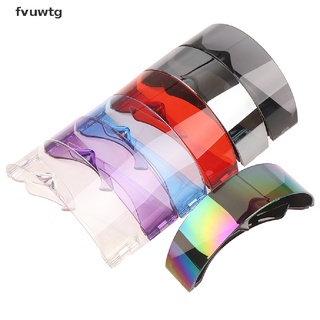 Fvuwtg Futuristic Sunglasses Mirrored Narrow Lens Wrap Visor Robot Costume Flat Glasses CO