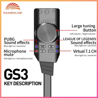 Rain_gs3 - adaptador de tarjeta de sonido de canal USB externo para PC (8)