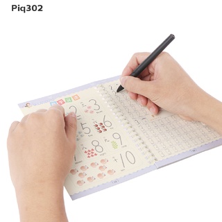 [piq302] 4libros/números de aprendizaje/cartas de escritura/práctica/libro de arte para niños/copiador con bolígrafo MY