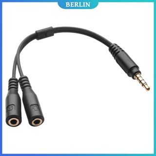 (berlin) adaptador de cable divisor de micrófono de audio estéreo de 3,5 mm macho a 2 hembra