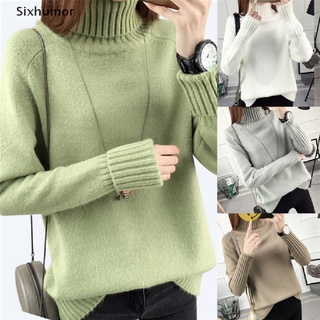 [sixhumor] suéter cálido de cuello alto para mujer/suéteres para mujer/suéteres de punto co