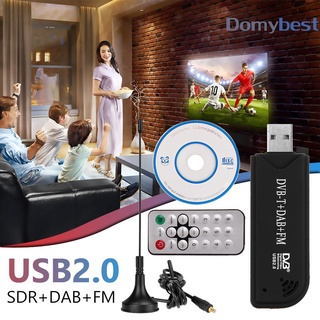 Dom receptor Digital USB DVB-T DAB FM SDR receptor TV Stick RTL2832U+R820T2 sintonizador con antena mando a distancia