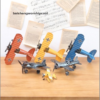 bswc mini avión de metal vintage modelo de avión planeador biplano modelo de avión niños juguete nuevo