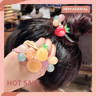[Ts] linda fruta caramelo Color bola de pelo lazo anillo cuerda mujeres Ponytail titular Headwear