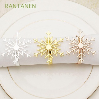 RANTANEN 1 pcs Napkin Ring Shiny Napkin Buckle Table Decor Large Silvery for Xmas,Party,Wedding Reuseable Snowflake Shaped Golden Christmas Supplies/Multicolor