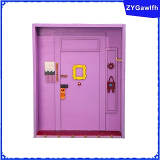 púrpura puerta llavero ganchos estante de almacenamiento percha de pared caja de entrada 6 ganchos