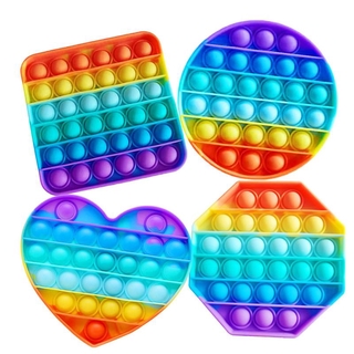 Rainbow Push Bubble Pops Fidget Juguete Sensorial Para Autisim Necesidades Especiales Anti-Estrés Juego De Alivio Del Juguetes