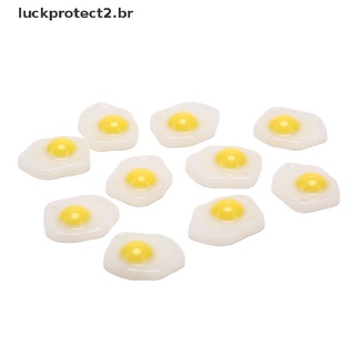 Luckprotect2.Set br/10 colgantes Fritos De Resina Para Comida De huevo/joyería/diy/manualidades/diy. (2)
