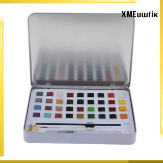 caja de pinturas de acuarela sólida de 36/48 colores con bolígrafo para dibujar kits de manualidades