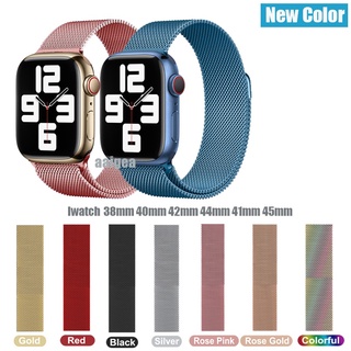 New Color Milanese Loop Bracelet iwatch Strap For Apple Watch Series 40mm 44mm 42mm 38mm 41mm 45mm Se