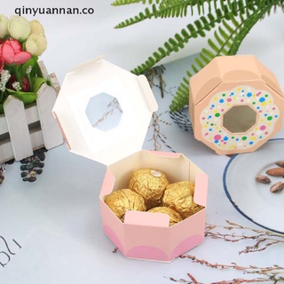 [qinyuannan] 10 Piezas De Caja De Caramelo Hexágono Regalo De Donut Bolsa De Chocolate Dulce Embalaje CO