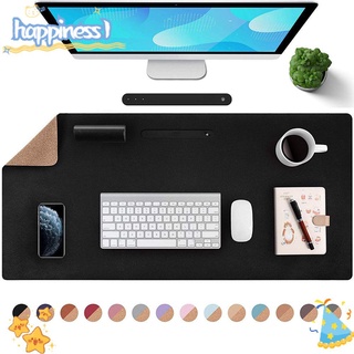 HAPPINESS Home Office Natural Cork Extra Large PU Leather Mouse Pad Dual Sided Waterproof Desktop Laptop Computer Keyboard Mice Mat Dining Writing Mat/Multicolor