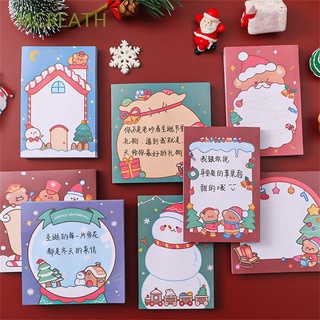 MCBEATH Cute Christmas Memo Pads Cartoon Sticky Notes Writing Paper Notepad Paper Santa Claus Self-Adhesive Posts Stationery 50 Sheets Message Notes