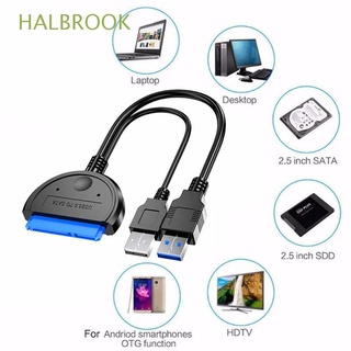 HALBROOK Dual USB Cable Line Adapter Durable Easy Drive Line SATA Cables Single USB HDD SSD for 2.5"/3.5" HDD Hard Disk Drive USB 3.0 to SATA Adapter Hard Drive Converter Drive Cord (1)