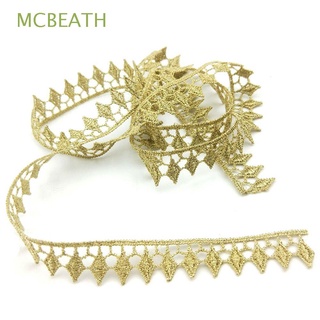 MCBEATH 1 yarda de encaje adornos de oro prendas accesorios de encaje cinta de tela de costura fiesta de boda bordado DIY manualidades para el rendimiento de la etapa