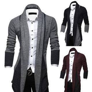 【cashondelivery】 Los hombres suéter delgado de manga larga de punto Cardigan gabardina chaquetas de negocios Top