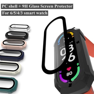 Protector De Pantalla De Popa De Vidrio Para Xiaomi Mi band 3 4 5 6 Caso De La Correa Para Smart Watch Miband Cubierta Completa Protectora G (1)