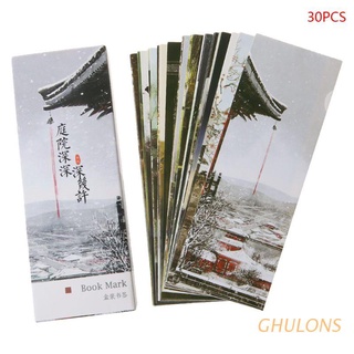 ghulons 30pcs creativo estilo chino marcapáginas de papel pintura tarjetas retro hermoso marcador en caja regalos conmemorativos