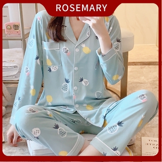 pijama mujer manga larga solapa casual botón grande ropa de dormir baju tidur