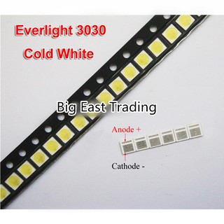 100Pcs EVERLIGHT LED retroiluminación 3030 3V 6V 1-2W blanco frío 125-150LM LCD retroiluminación para TV aplicación 62-123TUN2C/F110140N57SBF-T, calidad garantizada (1)