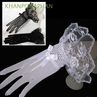 khanponaphan encaje fishnet accesorios de boda vestido de novia de noche guantes de novia guantes de dedo guantes de moda de encaje guantes para fiesta/multicolor