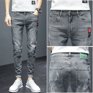 Verano delgado Jeans versión de los hombres de la tendencia de Slim adelgazar estiramiento de los hombres de moda Casual pantalones de nueve puntos (4)