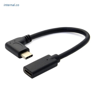 INT1 90 Grados Ángulo Recto USB 3.1 Tipo C Macho A Hembra Extensión De Datos-Cable