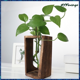 jarrón de plantas hidropónicas vintage terrario bonsai maceta de madera soporte decoración (1)