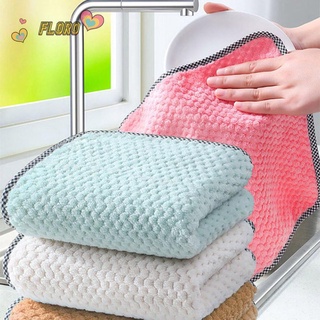 floro home & living kitchen - toalla de cocina diaria para baño, paño de limpieza, trapos absorbentes de lana de coral, engrosado para el hogar, multicolor