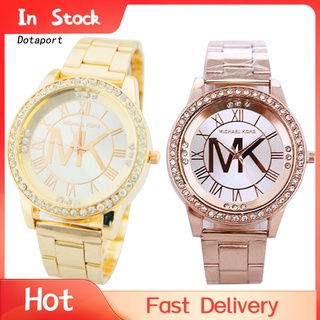 michael kors reloj de pulsera analógico de cuarzo con correa de acero con diamantes de imitación para mujer