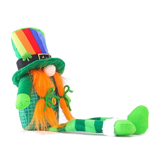 st.patrick's day tomte gnome muñeca sin cara con piernas largas trébol verde festival irlandés gnome muñeca st.patrick's day decoraciones