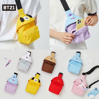 Kpop BTS BT21 moda lona pecho bolsa Mini Diagonal bolsa de hombro lindo de dibujos animados todo-partido bolsa de teléfono móvil