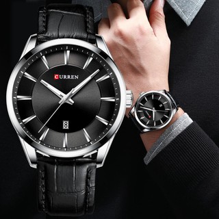 Reloj de pulsera CURREN de cuarzo con correa de cuero de 45 mm para hombre/Reloj de pulsera de lujo/Reloj para Hombres 8365