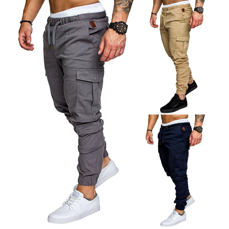 pantalones de moda para hombre con cordón masculino casual cargo pantalones talla s-5xl (9)
