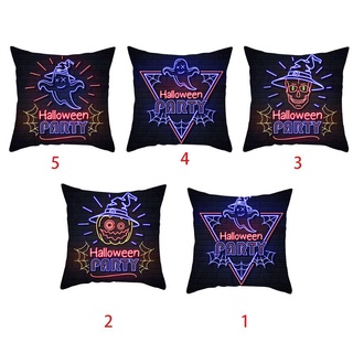 tao - juego de 2 fundas de almohada para fiesta de halloween, diseño de fantasma de neón, diseño de spiderweb, calavera, diseño de calabaza