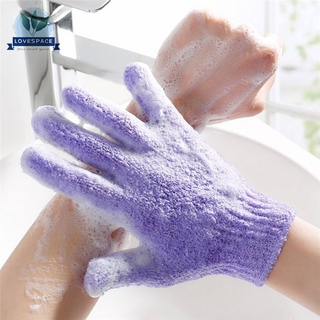 va|1pc guantes de ducha cepillo de limpieza cepillo exfoliante de poliéster exfoliante lavado spa guantes de espuma fabricante guante (2)