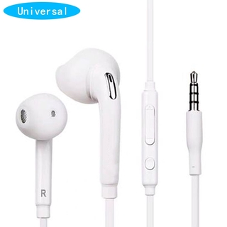 auriculares con cable blanco in-ear auriculares con micrófono para samsung galaxy s6 3,5 mm jack auriculares para teléfono móvil