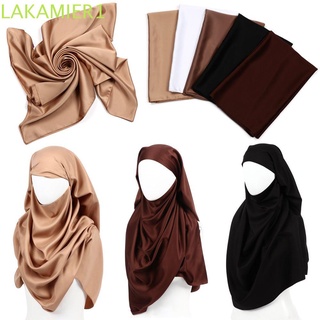 LAKAMIER 180x70cm Breathable Satin Shawl Matte Effect Women Scarf Muslim Hijab for Women Silk Material Smooth Solid Color Tudung Headscarf/Multicolor