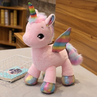 nuevo ins tamaño gigante unicornio peluche suave arco iris brillante alas peluche de dibujos animados unicornio muñecas animal caballo regalo de alta calidad para lindo almohada niñas (4)