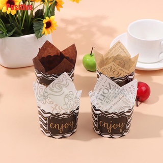 [positivo] 50 cajas de papel de tulipán para magdalenas, tazas de papel para hornear, herramienta para tartas