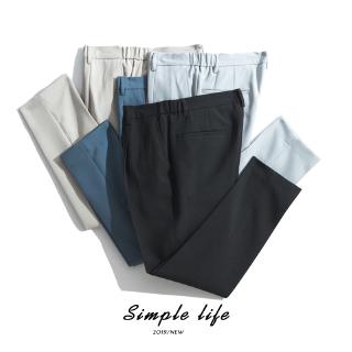 Alta calidad de los hombres pantalones de tobillo elasticidad Slimfit Casual Trend traje pantalones noveno pantalón (2)