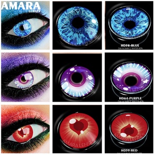 AMARA Lentes De Contacto Para Ojos Rojo Azul Serie Anual Uso 2 Piezas/Par Cosplay Halloween Maquillaje 14,5 Mm (1)