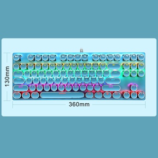 k550 teclado mecánico para juegos rgb led arco iris retroiluminado con cable teclado de juego con cable de 87 teclas