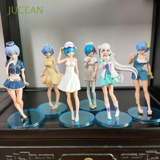 JUCEAN Birthday Present Rem Action Figure 6Pcs/Set Rem Swimsuit Figure Re:Life In A Different World From Zero Girl Figure Figure Toys Model Toy 17CM Collection PVC Rem Anime Figure