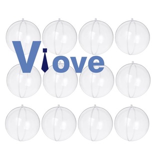 12 bolas de plástico transparente rellenables para fiesta, hogar, decoración de navidad