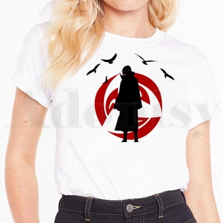 Anime Naruto Akatsuki Sasuke camisetas de las mujeres camiseta de manga corta femenina Tops camisetas Harajuku Vogue Vintage