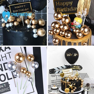 5 piezas de oro bola de pastel decoración feliz cumpleaños fiesta de boda DIY bandera de navidad decoración suministros bola B8I3